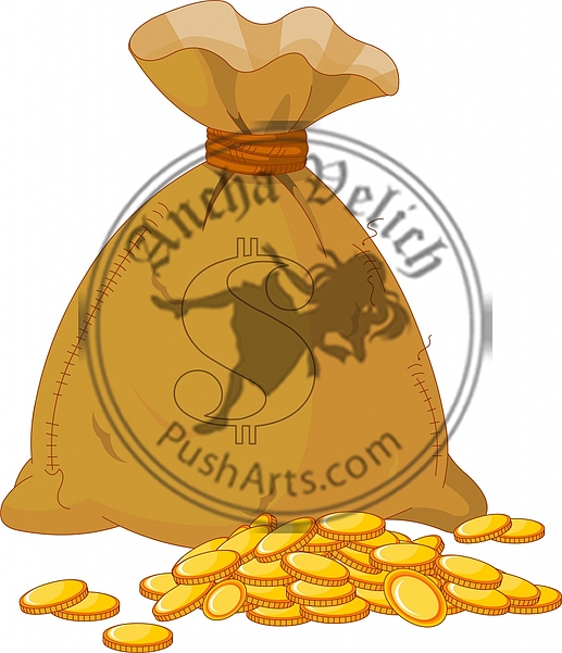 Bag full of golden coin