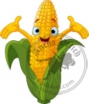 Corn Character Presenting Something