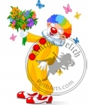 Cute Clown with flowers