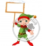Christmas Elf with sign
