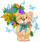 Bouquet from Teddy Bear