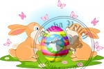 Bunnies holds Easter Egg
