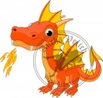 Cartoon fire dragon