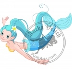 Cute Mermaid swimming