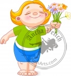 Baby with bouquet