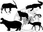 African animals silhouette 2