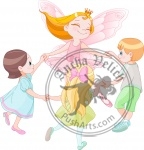 Fairy dancing with children