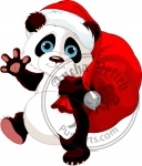 Panda with a sack full of gifts