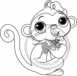 Thinking monkey coloring page
