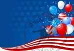 Balloons on the American flag