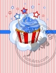 Patriotic cupcake place card