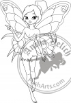 Fairy pointing coloring page