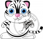 Funny baby white tiger