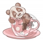 Panda Sleeping in Teacup