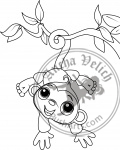 Baby monkey on a tree coloring page