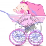 Baby girl in carriage