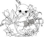 Happy Easter chick. Coloring page