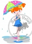 Girl holds umbrella