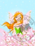 Spring Fairy and Blossom Flowers