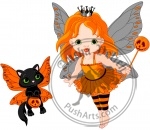 Halloween Fairy and Cat