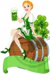 St. Patrick Day girl on the keg