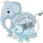 Cute elephant family