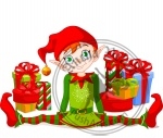 Christmas Elf with gifts