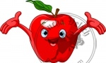 Cheerful Cartoon Apple character