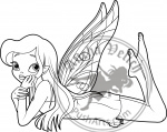 Adorable fairy coloring page