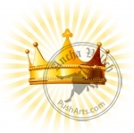 Golden crown  on glowing  background