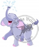 Sprinkling baby elephant
