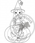 Little Halloween Witch coloring page