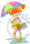Girl under rain