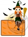 Little Halloween Witch place card