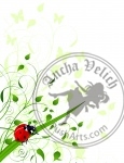 Spring  background with ladybug