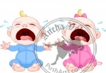 Crying baby twins