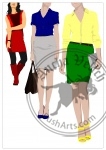 Cute shopping lady poster. Vector colored illustration