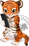 Cute Tiger with Cellphone