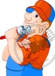 Plumber holding a spanner