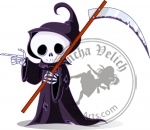 Cartoon Grim Reaper Pointing