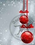 Christmas Background with balls and snowflakes