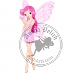Cute pink fairy with butterfly