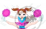 Cute cheerleading girl jumping in air