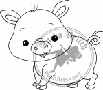 Farm animals. Pig. Coloring page