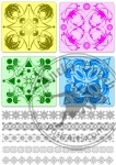 Collection of ornamental rule lines and tiles. Vector illustrati