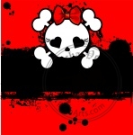 Grunge Cute Skull place card