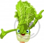 Lettuce Character Presenting Something
