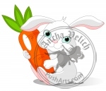 Rabbit holds giant carrot