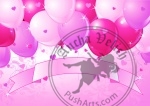 Falling Pink Valentine Balloons
