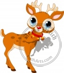 Beautiful cartoon reindeer Rudolf